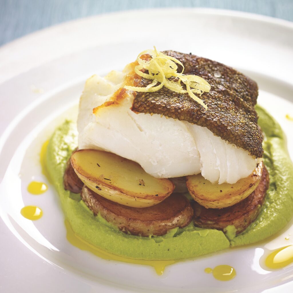Pan Fried Loin of Cod with Minted Pea Purée - Fodder