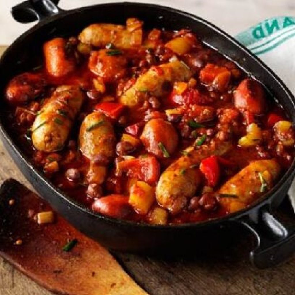 sausages-on-butterbean-cassoulet