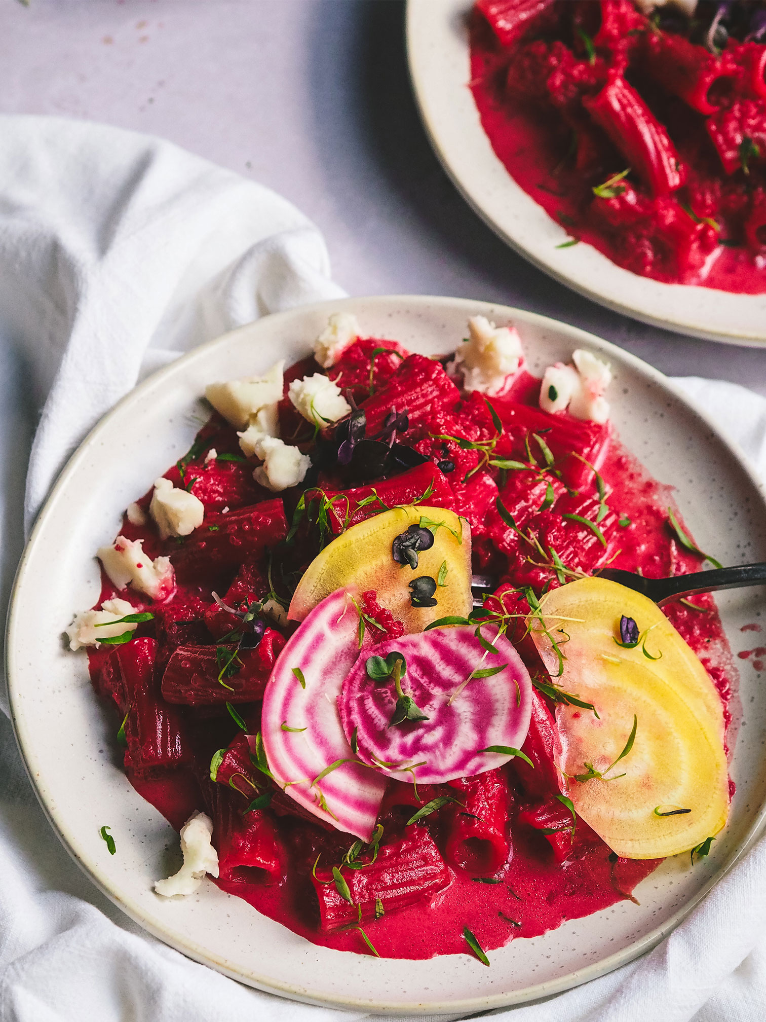 Beetroot and Ribblesdale Goats Cheese Pasta Recipe