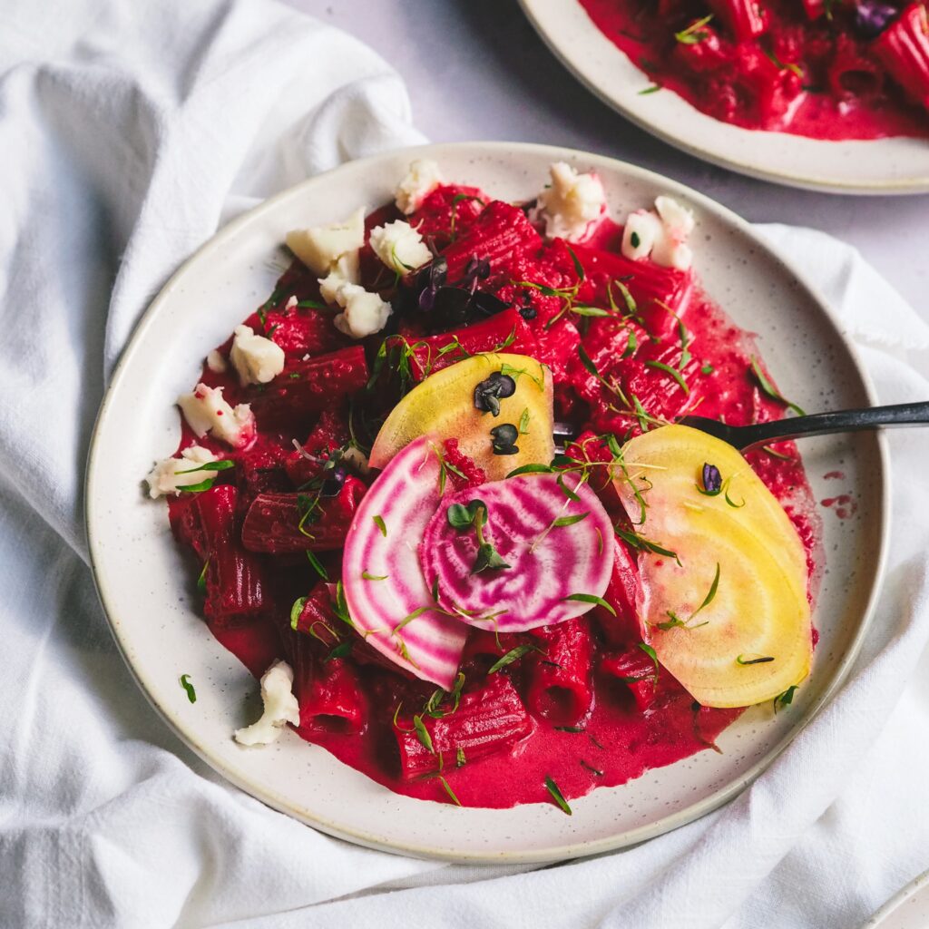 Beetroot and Ribblesdale Goats Cheese Pasta - Fodder