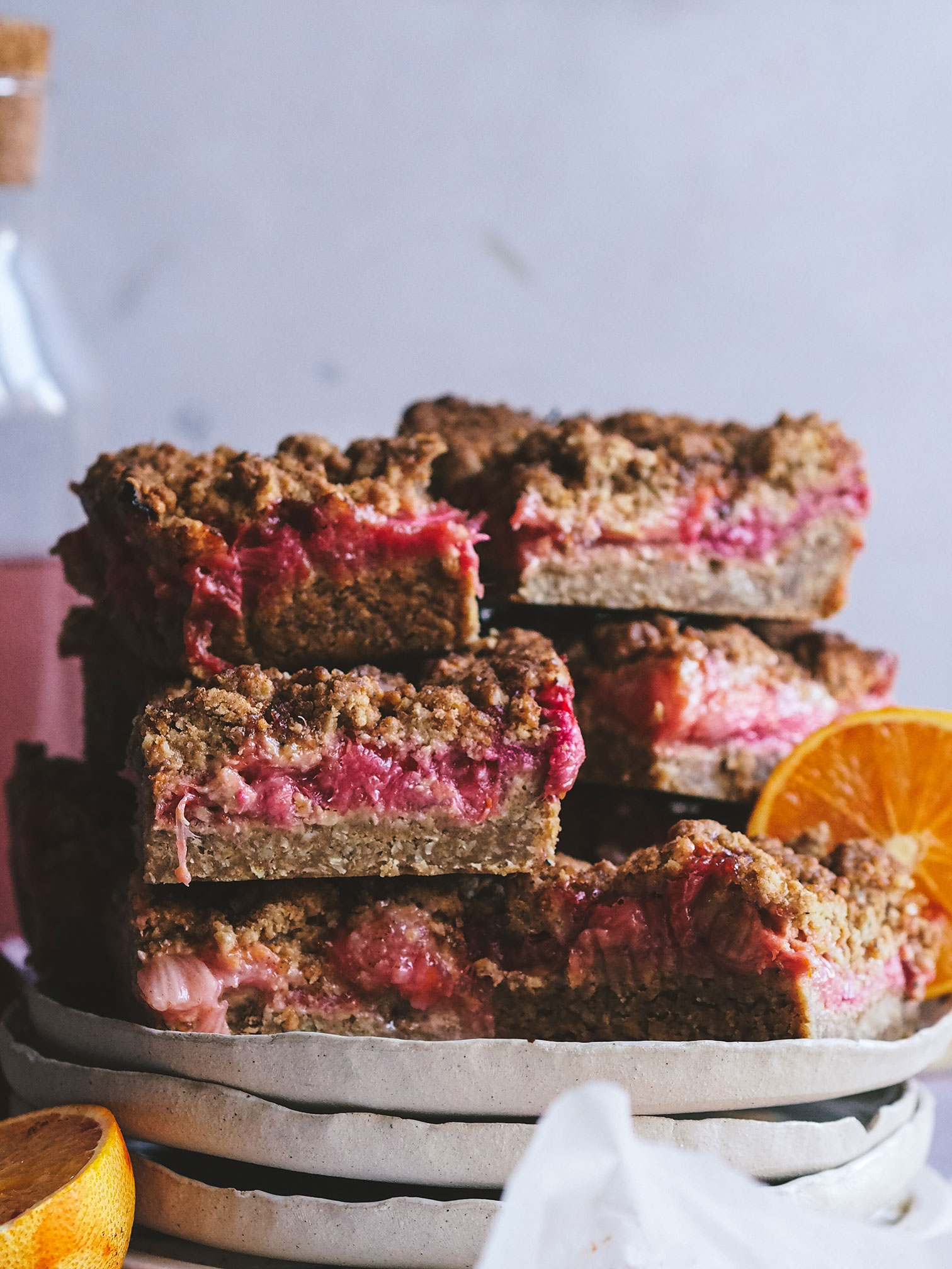 Rhubarb and Blood Orange Crumble Bars