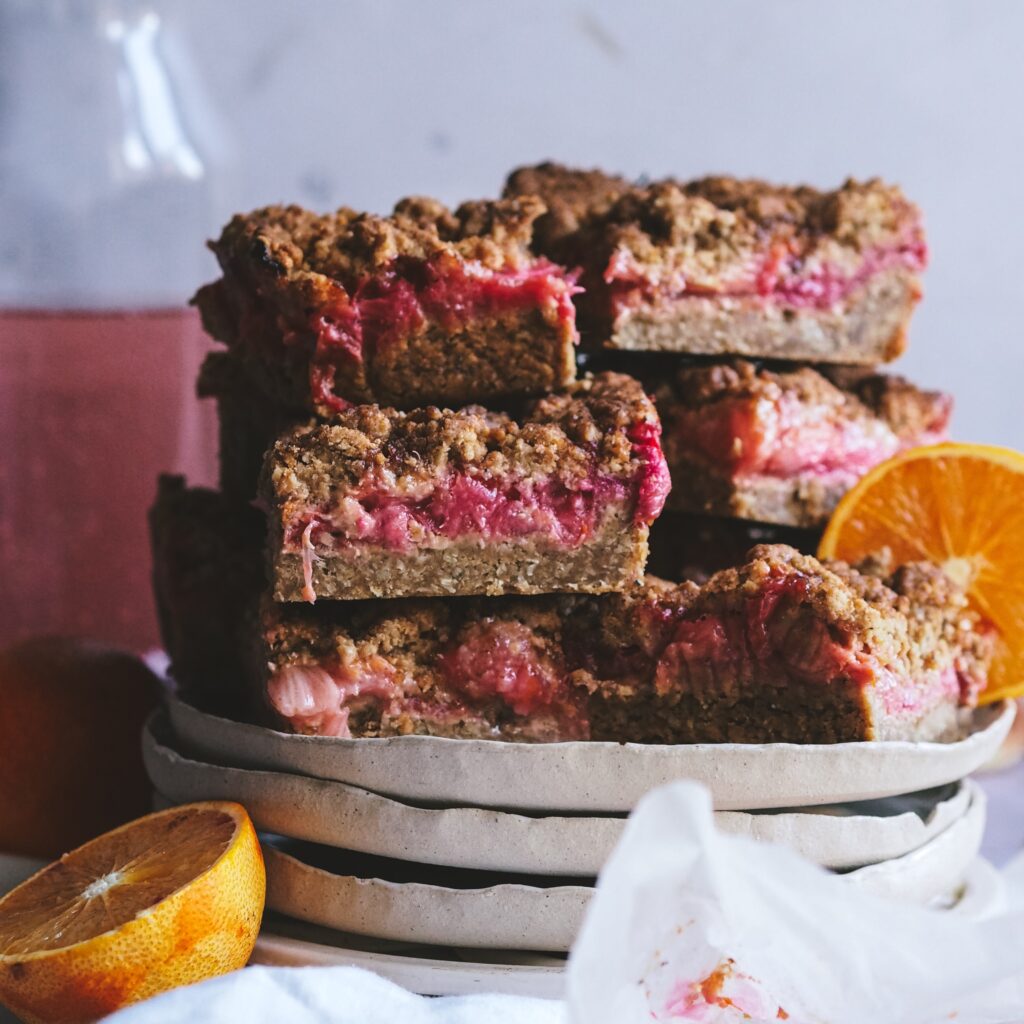 Rhubarb and Blood Orange Crumble Bars - Fodder