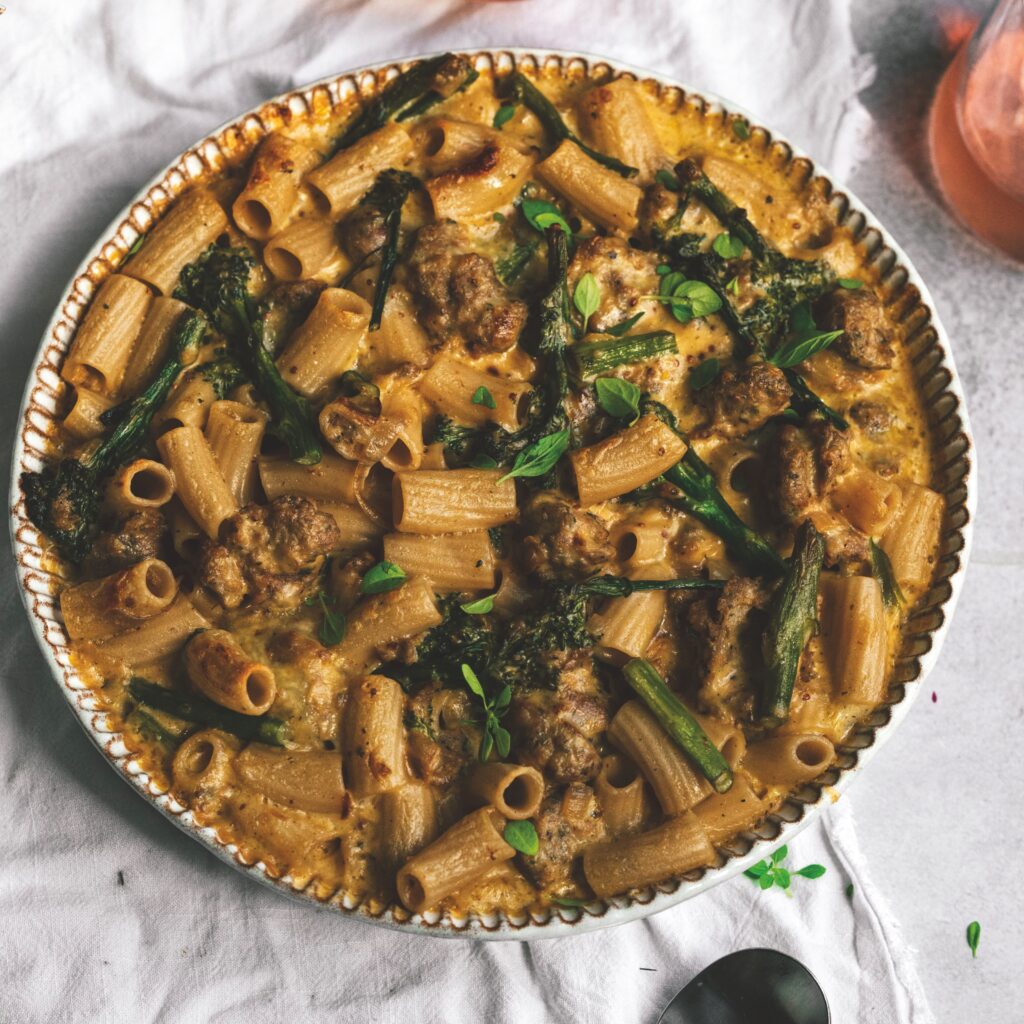Fodder Sausage and Broccoli Extra Mature Cheddar Pasta Bake - Fodder