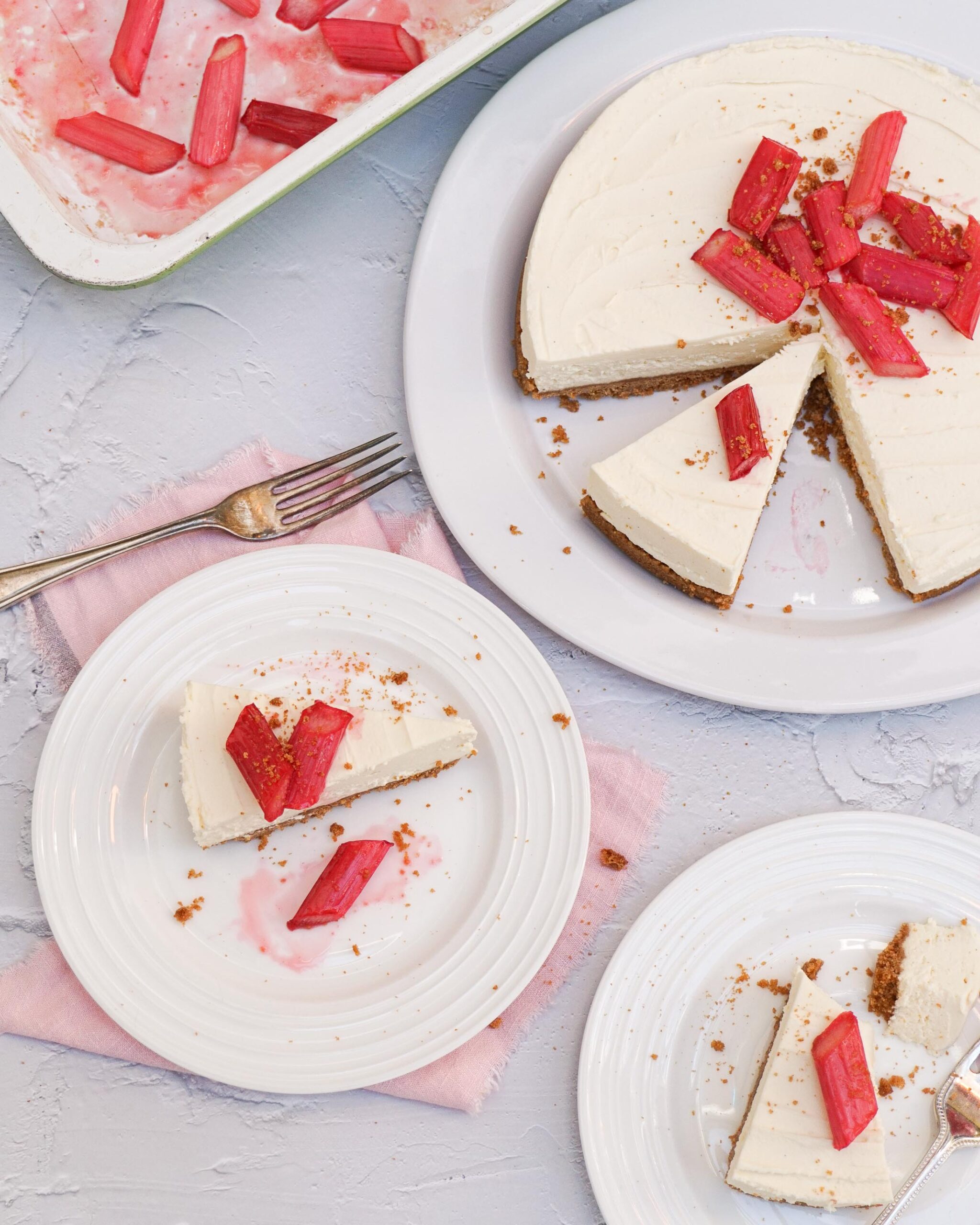 Vanilla Cheesecake with Baked Rhubarb Recipe