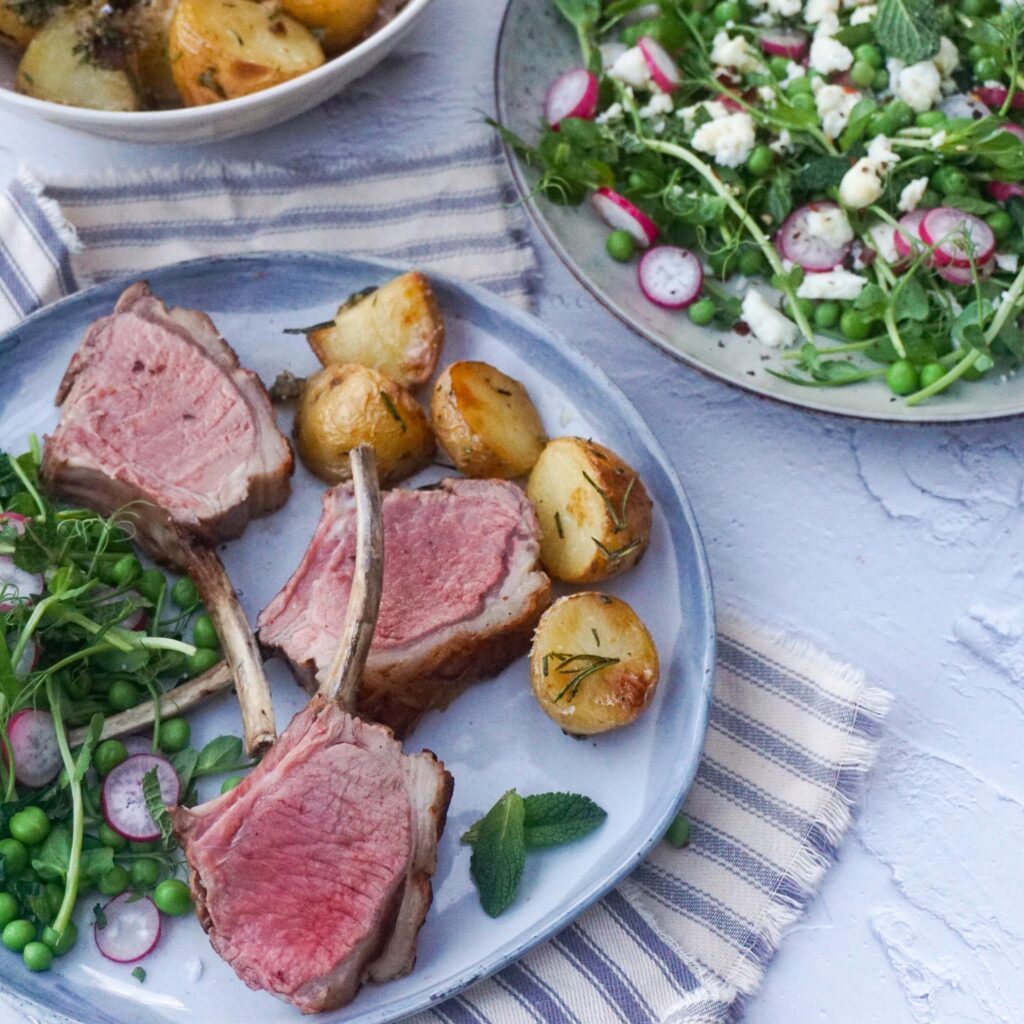 One Pan Rack of Lamb with Yorkshire Salad and Mrs Bell's Salad Cheese - Fodder
