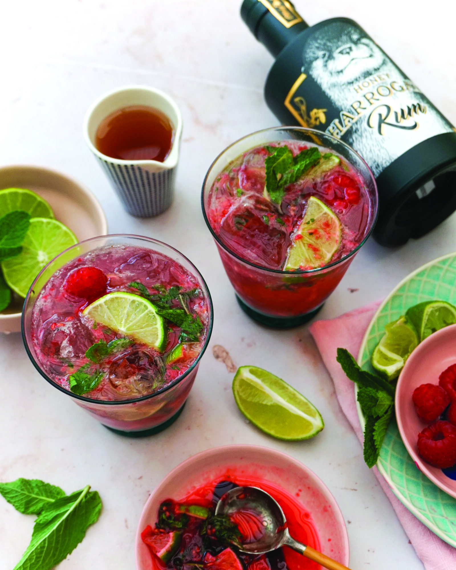 Raspberry and Mint Mojito with Harrogate Tipple Honey Rum