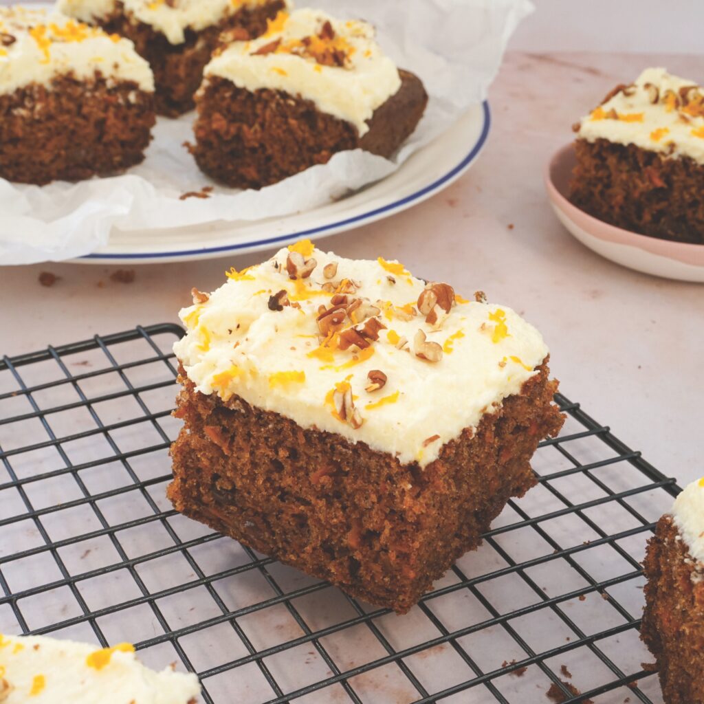 Pumpkin Cake with Orange Cream Cheese Frosting - Fodder